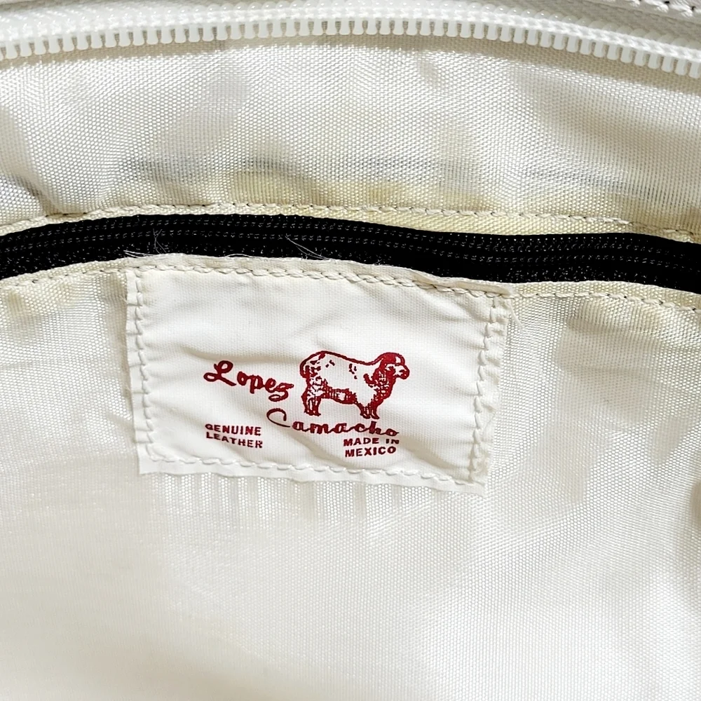 Vintage Lopez Camacho White Leather with Snakeskin Accent